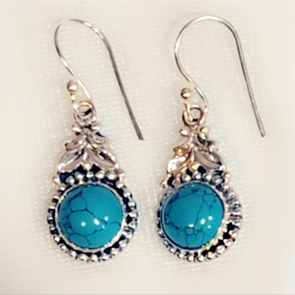 Turquoise Sterling Silver Gemstone Dangle Earrings
